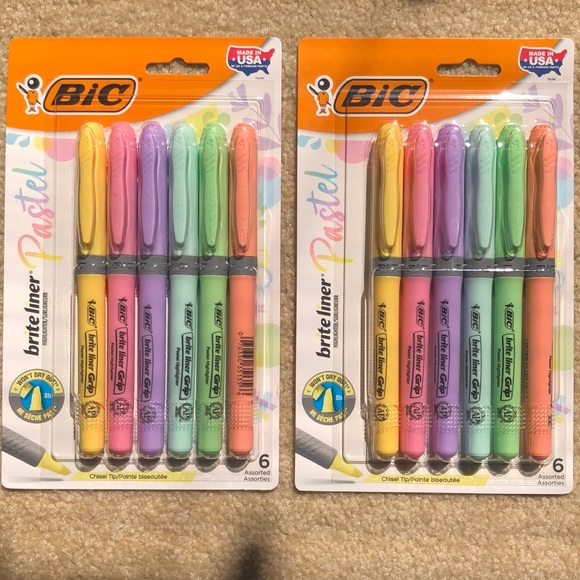 Bic Office Bic Pastel Highlighters 6 Ct 2 Packs Factory Sealed